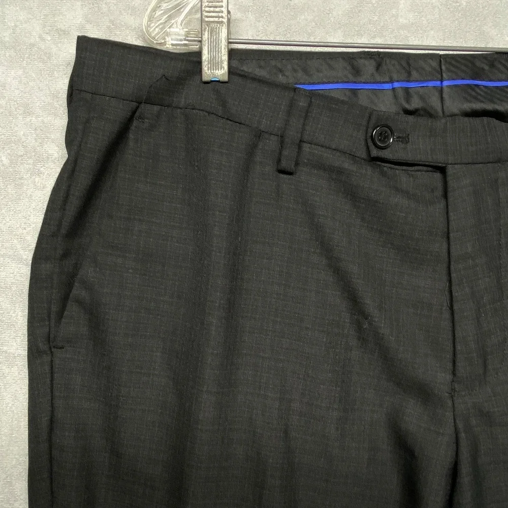 Eddie Domani Mens Dress Pants Flat Front Straight Leg Size 36x30‎ Charcoal